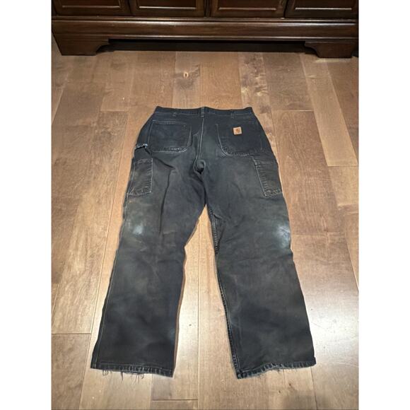 Vintage Carhartt Men's Carpenter Workwear Canvas Pants 36x30 B11 BLK - Picture 5 of 5